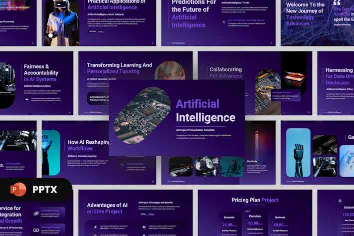 AI人工智能PPT演示模板 - 顶尖PPT