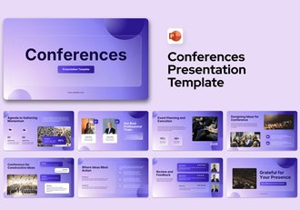 紫色渐变玻璃质感欧美风格PPT模板 - 顶尖PPT