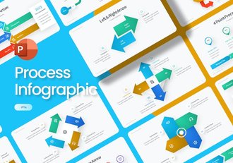 流程步骤图箭头指向图形PPT模板 - 顶尖PPT