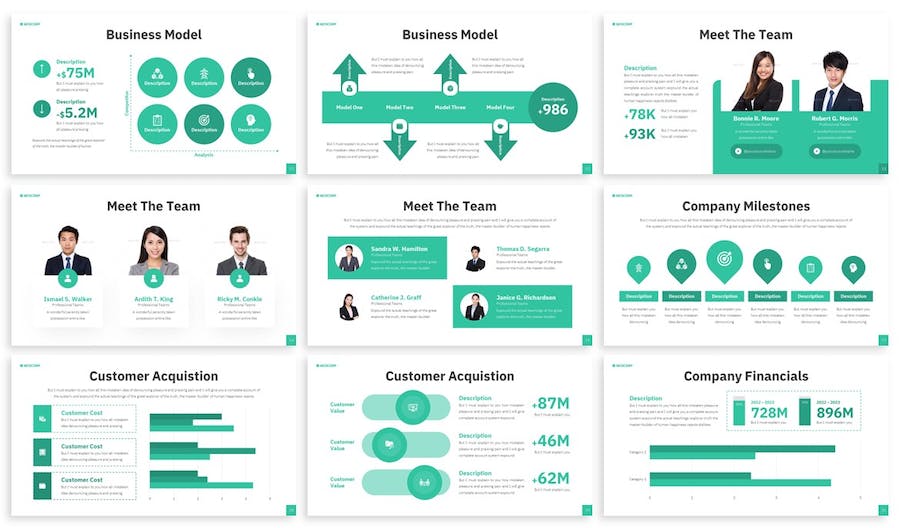 商务风格团队展示计划总结PPT模板 - 顶尖PPT