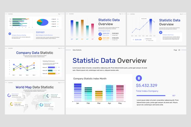 数据分析报告统计展示PPT模板 - 顶尖PPT