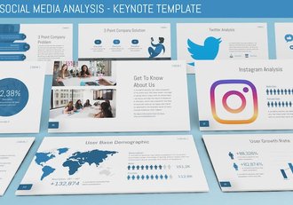 社交媒体数据分析统计keynote模板 - 顶尖PPT