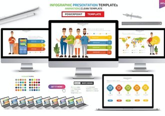 商业人物插画步骤信息图表PPT模板 - 顶尖PPT