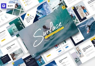 冲浪运动服装设备产品介绍keynote模板 - 顶尖PPT