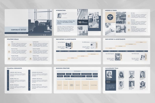 公司年度报告PowerPoint模板 - 顶尖PPT