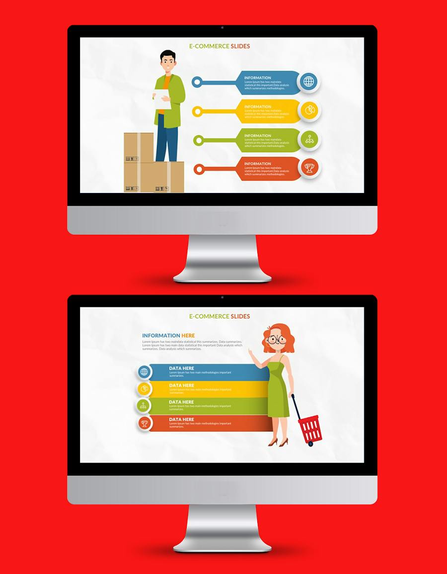 商务卡通人物矢量插画图形keynote模板 - 顶尖PPT