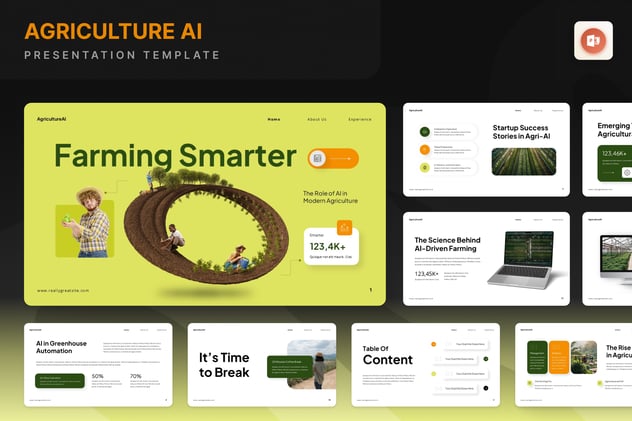 农业人工智能演示PPT模板 - 顶尖PPT