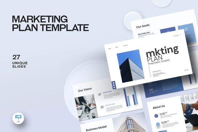 简约商务营销计划主题keynote模板 - 顶尖PPT