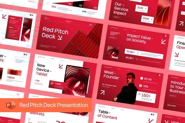 红色融资创业演讲方案PPT模板 - 顶尖PPT