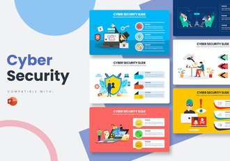 商业网络安全防护信息图形PPT模板 - 顶尖PPT