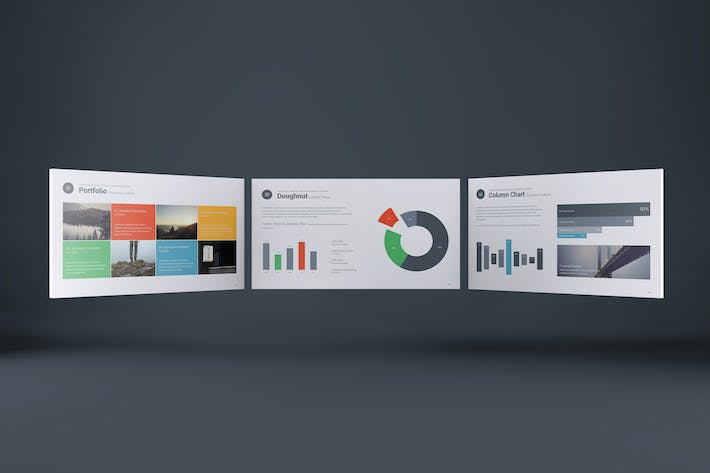 彩色商务数据统计图形图表keynote模板 - 顶尖PPT