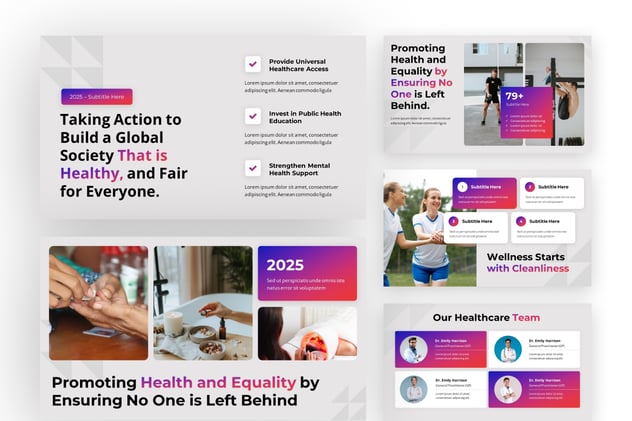 健康生活卫生教育宣传PPT模板 - 顶尖PPT