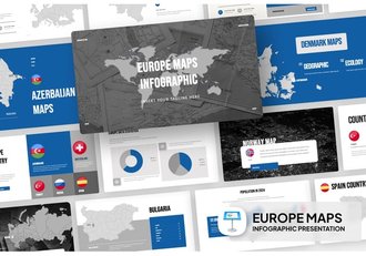 欧洲地图信息图形keynote模板 - 顶尖PPT