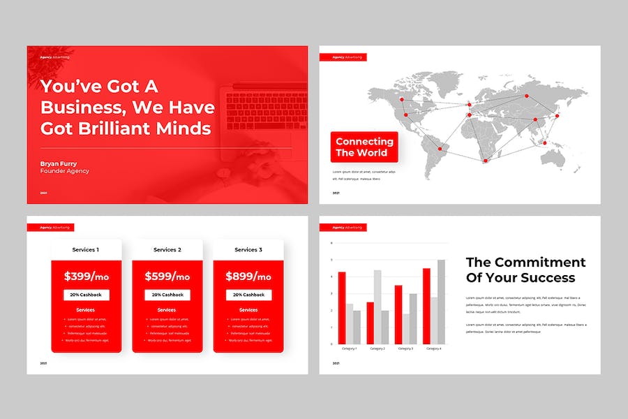 商务清爽现代推介方案PPT模板 - 顶尖PPT