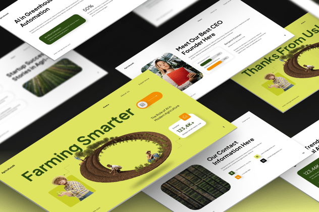 农业人工智能演示PPT模板 - 顶尖PPT