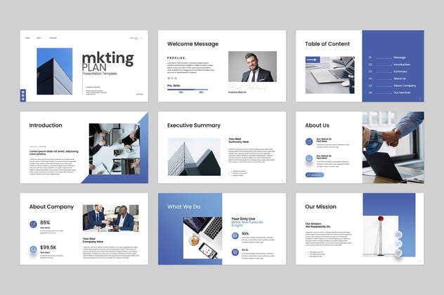 简约商务营销计划主题keynote模板 - 顶尖PPT