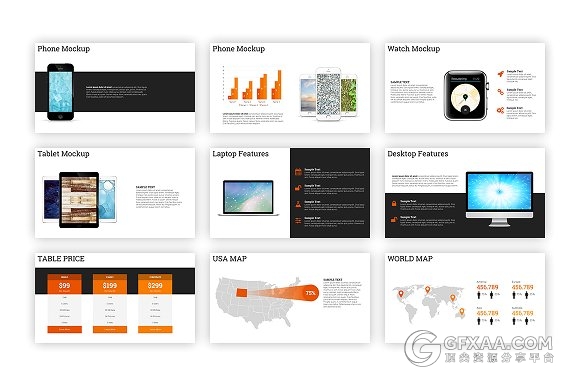 80多页橙色企业商务多用途PPT模板 - 顶尖PPT