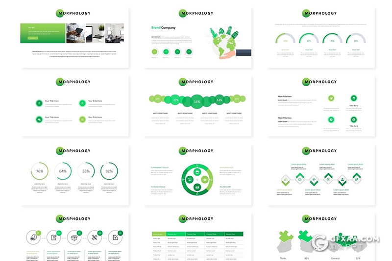 30页国外商务风格工作汇报总结项目分析keynote模板 5种主题配色 - 顶尖PPT