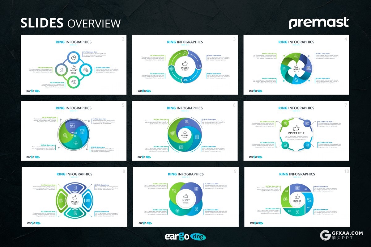 微立体创意圆形PPT商务图形可编辑卡通人物PPT商务逻辑图形模板 - 顶尖PPT