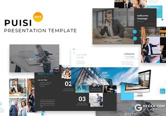 60页扁平化商务风格欧美多用途PPT模板 - 顶尖PPT