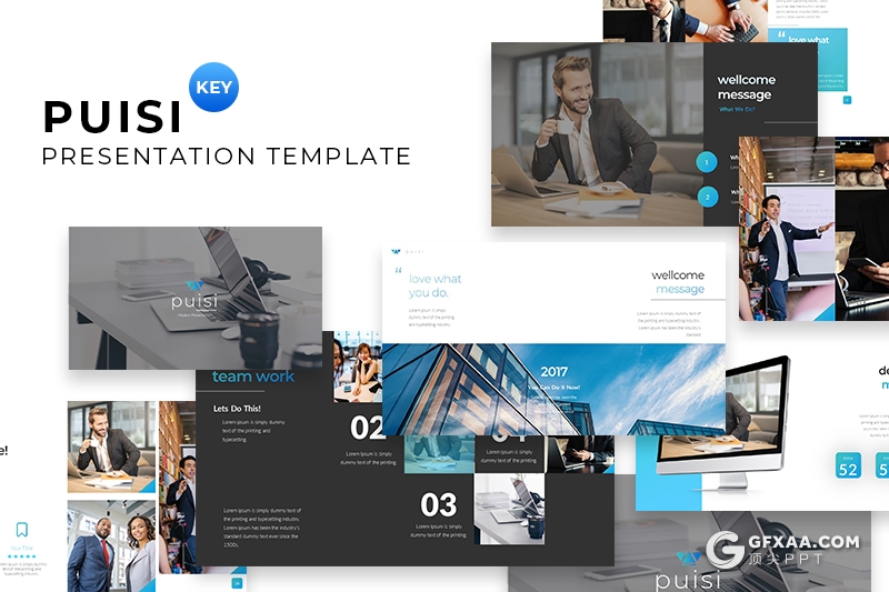 60页扁平化商务风格欧美多用途keynote模板 - 顶尖PPT