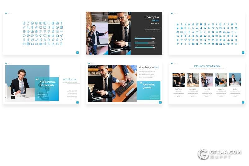 60页扁平化商务风格欧美多用途PPT模板 - 顶尖PPT