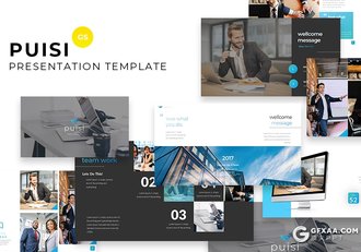 60页扁平化商务风格欧美多用途Google slides模板 - 顶尖PPT