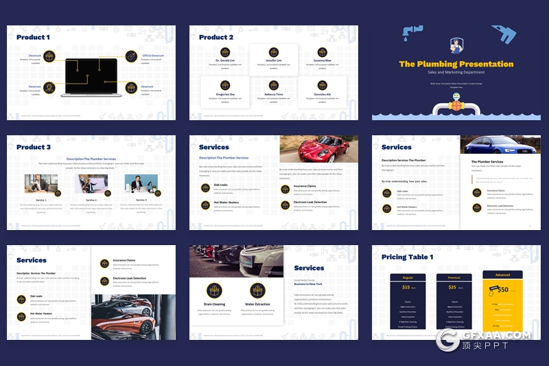 32页管道维修工程抢险服务行业公司介绍PPT模板 - 顶尖PPT