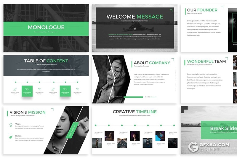 30页扁平化商务风格团队公司介绍 16:9和4:3两种尺寸规格 - 顶尖PPT