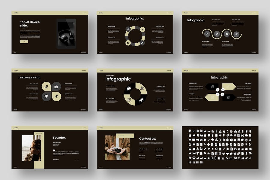 黑金搭配产品展示企业介绍国外keynote模板 - 顶尖PPT