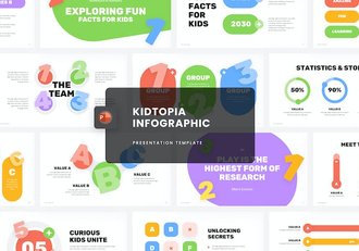 儿童信息图表教学设计PPT模板 - 顶尖PPT