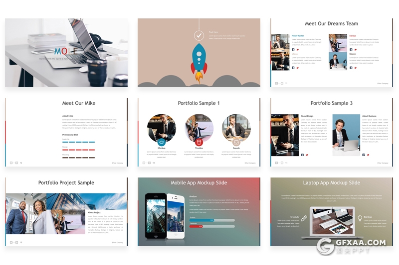 32页简约风格商务工作总结公司发展史多用途PPT模板 - 顶尖PPT