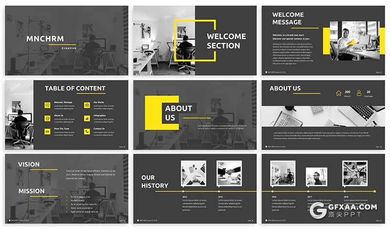 30页欧美商务团队项目规划工作汇报PPT模板 3种配色两种尺寸 - 顶尖PPT