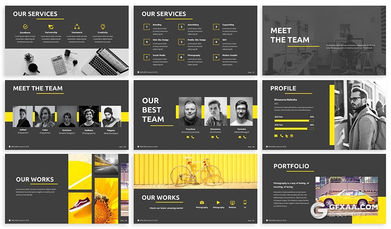 30页欧美商务团队项目规划工作汇报PPT模板 3种配色两种尺寸 - 顶尖PPT