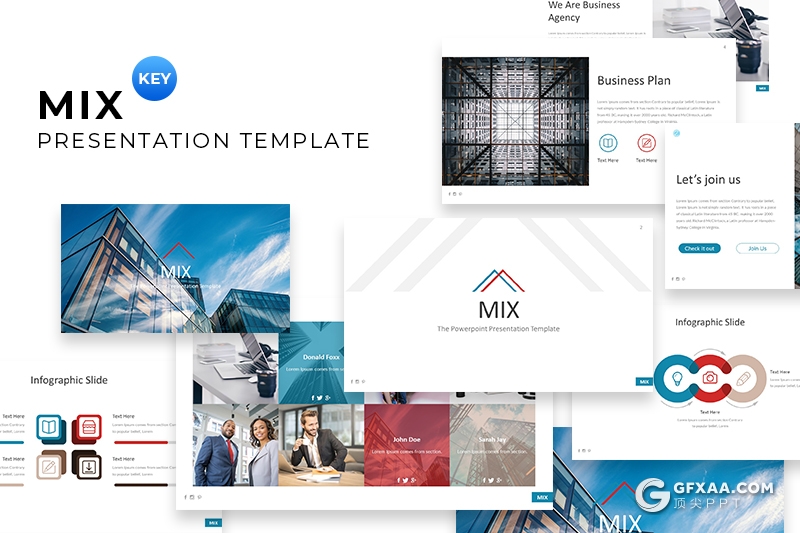 30页国外商务工作风格keynote模板 5种主题配色 - 顶尖PPT