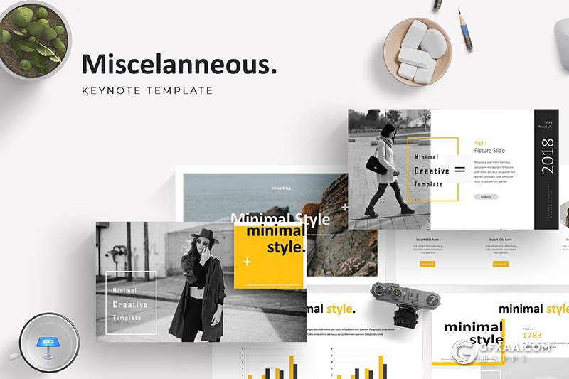 30页5种主题配色欧美商务简约多用途keynote模板 - 顶尖PPT