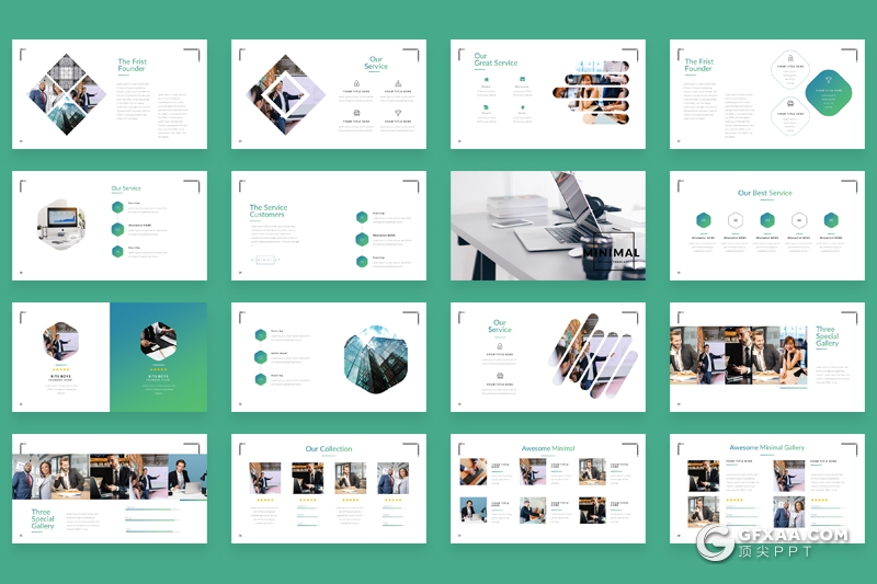 60页欧美商务企业团队介绍工作总结多用途Google slides模板 - 顶尖PPT