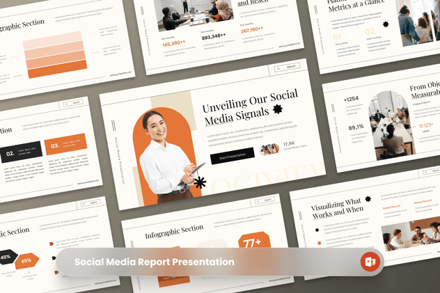 社交媒体报道PPT模板 - 顶尖PPT