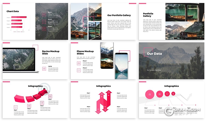 30页简约风格旅游景点介绍展示PPT模板 - 顶尖PPT