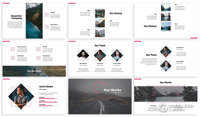 30页简约风格旅游景点介绍展示PPT模板 - 顶尖PPT