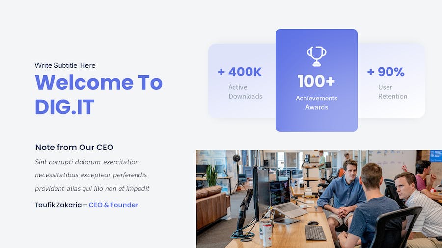 大气企业合作商业计划创业企业筹资商务主题keynote模板 - 顶尖PPT