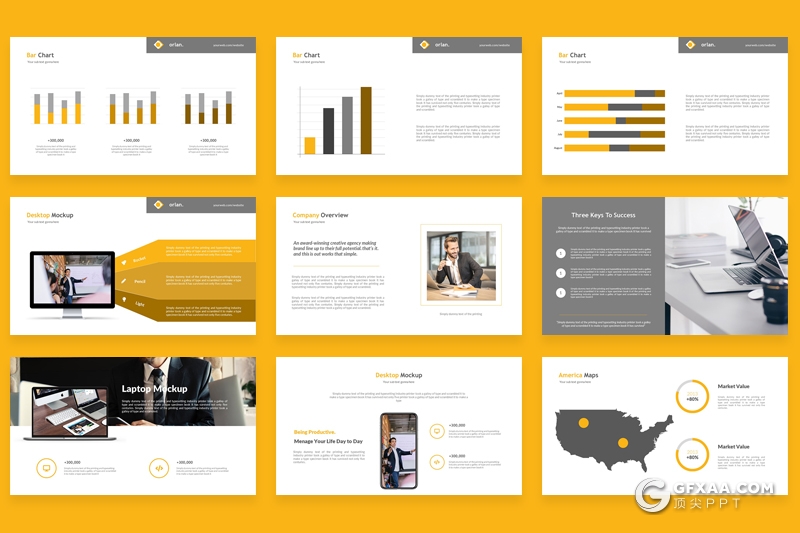 37页扁平化商务工作汇报总结公司介绍PPT模板 - 顶尖PPT