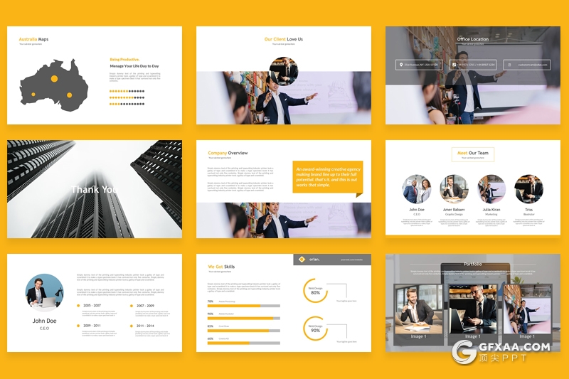 37页扁平化商务工作汇报总结公司介绍PPT模板 - 顶尖PPT