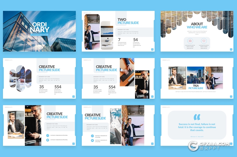 55页国外扁平化创意多用途keynote模板 - 顶尖PPT