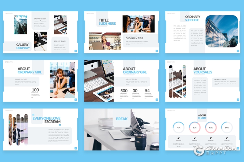 55页国外扁平化创意多用途keynote模板 - 顶尖PPT