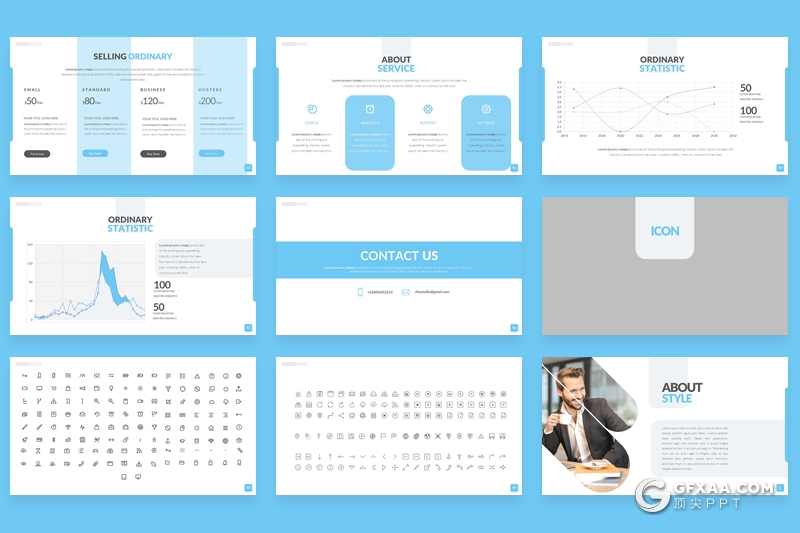 55页国外扁平化创意多用途keynote模板 - 顶尖PPT