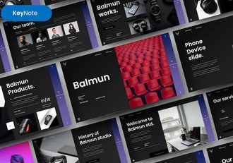 黑色商务产品展示团队介绍通用keynote模板 - 顶尖PPT