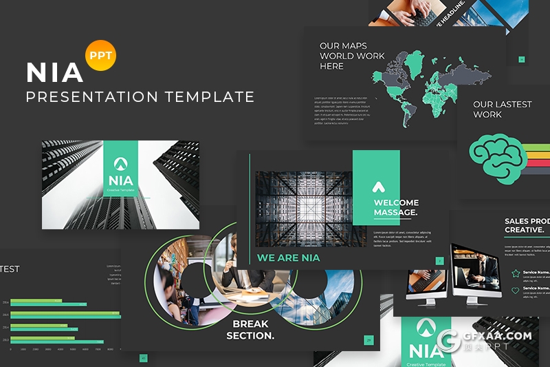 59页国外扁平化企业介绍工作汇报多用途PPT模板 3种主题配色 - 顶尖PPT