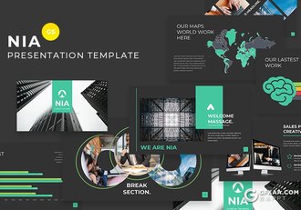 59页国外扁平化企业介绍工作汇报多用途Google slides模板 3种主题配色 - 顶尖PPT