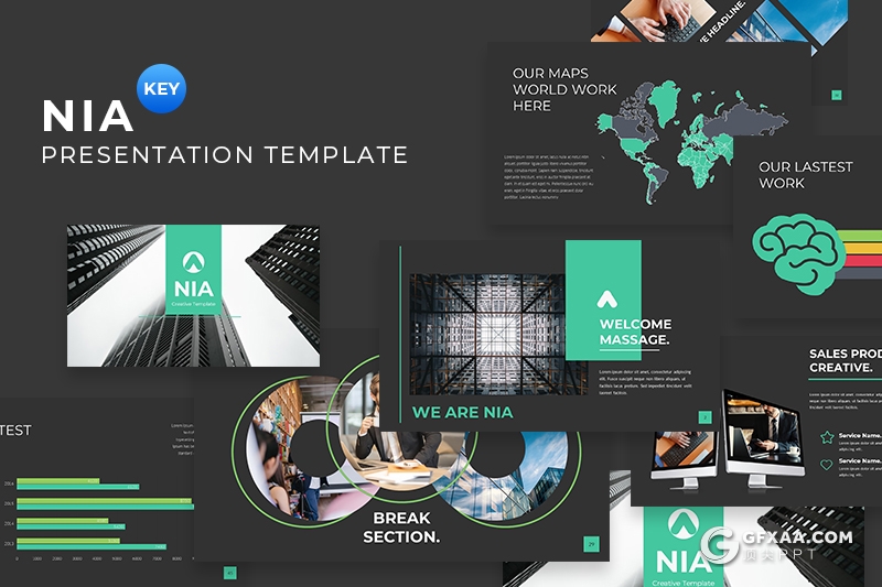 59页国外扁平化企业介绍工作汇报多用途keynote模板 3种主题配色 - 顶尖PPT